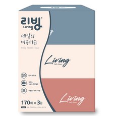 리빙티슈 데일리 펄프 미용티슈 2겹, 3개, 170개입 생활용품/화장지/물티슈 반품 최저가 4,510원