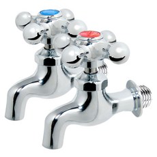 십자 가로 수도꼭지 냉수 + 온수 세트, 1세트 생활용품/욕실용품 반품 최저가 15,580원