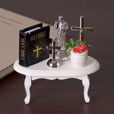 morningscent 납골당 장식용 미니어쳐 성경책 예수님 테이블 세트, 화이트 홈인테리어/홈데코/디퓨저 반품 최저가 16,800원