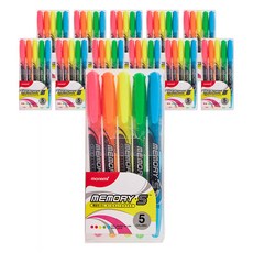 모나미 메모리 에스 형광펜 5색 세트, 녹색+분홍+주황+하늘+노랑, 12개 문구/오피스/학용품/수업준비 반품 최저가 8,100원