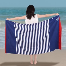 코멧 똑딱이 비치타월 특대형, 블루 웨이브, 1개 생활용품/욕실용품 반품 최저가 8,330원