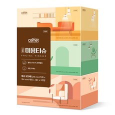 코멧 천연펄프 미용티슈, 3개, 300매 생활용품/화장지/물티슈 반품 최저가 5,000원
