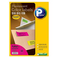 프린텍 형광 컬러 애니라벨 빨강 원형 V3850-10, 12칸, 10개 문구/오피스/사무용품 전문관 반품 최저가 3,350원
