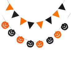 파티쇼 할로윈 파티 펠트가랜드 세트, 삼각투톤, 호박투톤, 1세트 문구/오피스/파티/이벤트 반품 최저가 3,050원