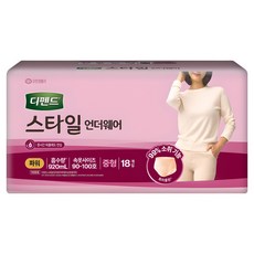 디펜드 여성용 스타일 언더웨어 파워 성인기저귀, 중형, 18개입, 1개 생활용품/생리대/성인용기저귀 반품 최저가 14,540원