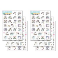 랑캣몰 포챠펭 이모티콘 투명스티커 3종 x 2p 세트, 혼합색상, 1세트 문구/오피스/데코/포장용품 반품 최저가 2,990원