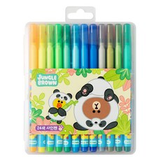 라인프렌즈 사인펜 24종 세트 랜덤발송, 24색, 1세트 문구/오피스/학용품/수업준비 반품 최저가 4,910원