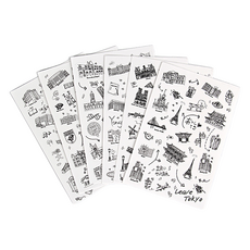 타이탄 감성 다꾸 스티커 6종 세트, 세계 풍경 명소 여행, 4세트 문구/오피스/데코/포장용품 반품 최저가 3,730원