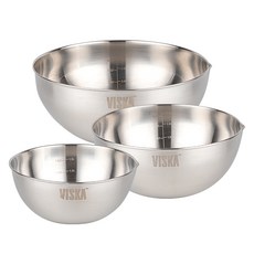 비스카 스테인레스 스틸 믹싱볼 3종 세트, 믹싱볼 20cm + 24cm + 28cm, 1세트 주방용품/주방조리도구 반품 최저가 14,620원