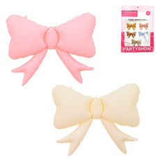 파티쇼 러블리 리본 생일 풍선 2종 세트, 핑크, 아이보리, 1세트 문구/오피스/파티/이벤트 반품 최저가 3,780원