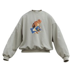 이지스튜디오 W 스트롱코튼 칩스캣 벌룬핏 오버사이즈 맨투맨 패션의류/잡화/남녀 공용 의류 반품 최저가 15,840원