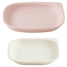 탁가온 유아용 네모 에코젠 데일리 접시 S + L 세트, 아이보리(S), 핑크(L), 1세트 출산/유아동/이유용품/유아식기 반품 최저가 18,920원