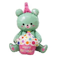 세컨드베스트 생일파티 홈파티 풍선 블루 케이크 곰돌이, 혼합색상, 1개 문구/오피스/파티/이벤트 반품 최저가 5,360원