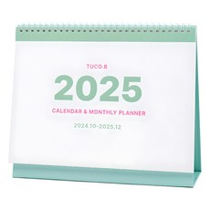 투코비 2025 탁상 캘린더 ver 플래너, 민트, 1개 문구/오피스/다이어리/플래너 반품 최저가 4,550원