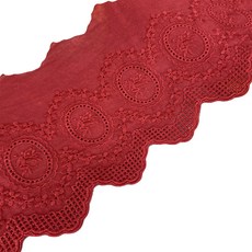 아이엔피 파인코튼 리본 면 자수 레이스 13 x 180 cm, 버건디, 1개 문구/오피스/사무용품 전문관 반품 최저가 5,280원