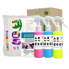 스노우키즈 보석반죽놀이 A세트 괴물반죽 600g + 스프레이물감 140ml 핑크 블루 옐로우 + 포리시트 베이직, 3색 문구/오피스/미술/화방용품 반품 최저가 10,420원