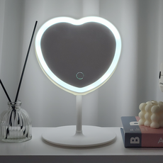 충전식 LED 탁상 거울 하트, 화이트 홈인테리어/거울 반품 최저가 6,690원