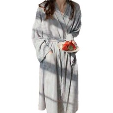 여성용 원이네 여리여리 체크 디자인 샤워 가운 XL, 1개, 블루 홈인테리어/수건/타월 반품 최저가 6,730원