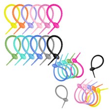 마다꾸미 다용도 실리콘 케이블 타이 정리선 포장끈 12종 x 2p 세트 215mm, 2세트 문구/오피스/사무용품 전문관 반품 최저가 9,700원