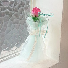 엘리 발레코어 그라데이션 로즈 한송이 꽃다발+쇼핑백, 핑크, 1개 홈인테리어/홈데코/디퓨저 반품 최저가 5,100원