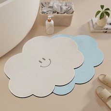 MF스토어 스마일 구름 규조토 발매트 2p 세트, 그레이 + 스카이 홈인테리어/욕실용품 반품 최저가 8,610원