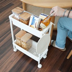보노하우스 국내 제조 올데이 슬림 이동식 트롤리 2단, 화이트, 1개 홈인테리어/수납/정리 반품 최저가 10,970원