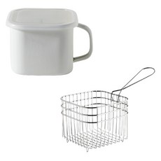 모다키친 인덕션 사각 캐니스터 법랑냄비 2.2L + 튀김망 세트, 화이트, 1개, 15.5cm 주방용품/냄비/프라이팬 반품 최저가 29,900원