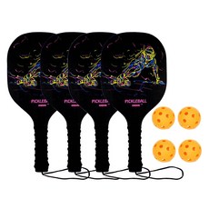 배곧인터내셔널 피클볼 전문가용 패들라켓 2p + 볼 2p 세트, 블랙(라켓), 랜덤발송(볼), 2세트 스포츠/레저/라켓스포츠 반품 최저가 61,840원