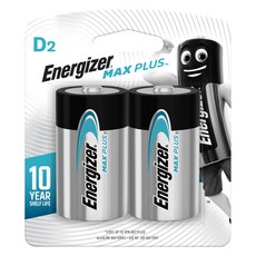 에너자이저 맥스 플러스 D형 건전지, 2개입, 1개 홈인테리어/건전지/멀티탭 반품 최저가 7,700원