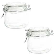 키볼리 원형 밀폐 클립 유리병, 500ml, 2개 주방용품/밀폐저장/도시락 반품 최저가 6,210원