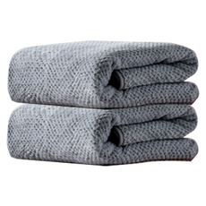 JUNBI 두꺼운 대형 비치 바스 타월 70 x 140 cm, 그레이, 2개 생활용품/욕실용품 반품 최저가 13,380원