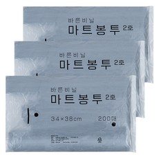 바른비닐 마트봉투 블랙 2호 200p, 3개, 4L 홈인테리어/청소/세탁용품 반품 최저가 7,170원