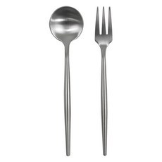 키친유 엣지 스텐 304 진공 디저트 스푼 + 포크 세트, 1세트 주방용품/주전자/커피/티용품 반품 최저가 4,840원