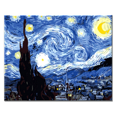 모모픽스페인팅 DIY 명화 그리기 60 x 75 cm, WP01 고흐 별이 빛나는 밤에, 1개 문구/오피스/미술/화방용품 반품 최저가 31,950원