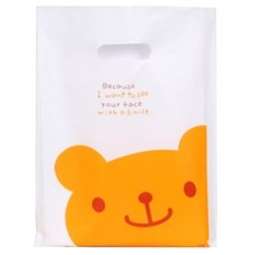 휴고잉 손잡이 비닐 봉투 쇼핑백, 곰돌이, 50개 문구/오피스/데코/포장용품 반품 최저가 4,250원