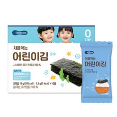 베베쿡 처음먹는 어린이김 순수 10봉, 15g, 1박스 출산/유아동/분유/어린이식품 반품 최저가 2,440원