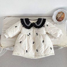 베베니즈 여아용 프릴넥자수 기모 패딩코트 출산/유아동/유아동패션 반품 최저가 26,530원