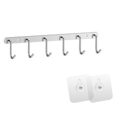 메오 측면 무타공 스테인레스 스틸 조리도구 후크걸이 6구, 실버, 1개 주방용품/주방조리도구 반품 최저가 7,090원