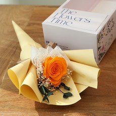 뷰티풀데코센스 생화 프리저브드 LED 한송이 장미 꽃다발 + 핸들케이스, Orange 홈인테리어/홈데코/디퓨저 반품 최저가 12,500원