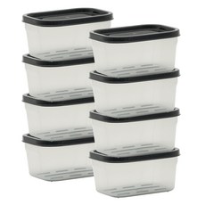 생활엔 말랑핏 차곡차곡 식재료 보관용기 블랙, 8개, 250ml 주방용품/밀폐용기/반찬통 반품 최저가 8,900원