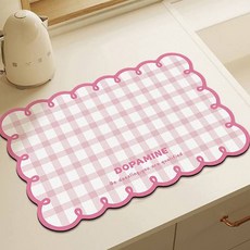 페이퍼먼츠 체크롤리 규조토 주방 식기 건조 매트 12593, 핑크, 1개 주방용품/주방잡화 반품 최저가 7,240원