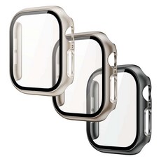 젤센 애플워치 풀커버 일체형 9H 강화유리 케이스 메탈릭 46mm 세트 3p, 내추럴, 티타늄, 메탈그레이, 1세트 헬스/건강식품/헬스/요가용품 반품 최저가 7,520원