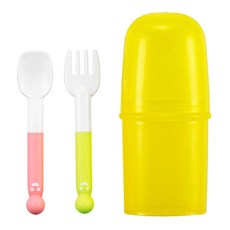 더블하트 이유식 스스로먹는 포크스푼, 핑크 + 그린, 1세트 출산/유아동/이유용품/유아식기 반품 최저가 3,650원