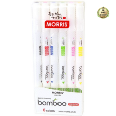 모리스 밤부 칼라펜, 6색, 1개 문구/오피스/필기류 반품 최저가 1,800원