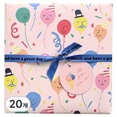 풍선 벌쓰데이 포장지 44 x 61 cm, 혼합색상, 20개 문구/오피스/데코/포장용품 반품 최저가 13,000원