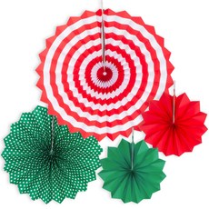 파티팡 페이퍼팬 데코 4종 세트, 레드 + 그린 문구/오피스/파티/이벤트 반품 최저가 1,100원