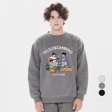 원헌드레드퍼센트 남녀공용 모아이 음악과 캠핑 기모 보온 맨투맨 패션의류/잡화/남녀 공용 의류 반품 최저가 35,860원