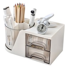 회전형 연필꽂이 데스크 수납함, 화이트, 1개 문구/오피스/사무용품 전문관 반품 최저가 6,740원