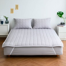 아이닉스 진드기방지 알러지케어 누빔 고정밴드 침대 패드, 그레이 홈인테리어/FW 침구샵 반품 최저가 23,180원