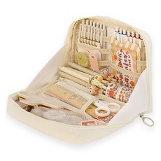 아트조이 대용량 캔버스 필통 파우치, 아이보리, 1개 문구/오피스/학용품/수업준비 반품 최저가 4,780원